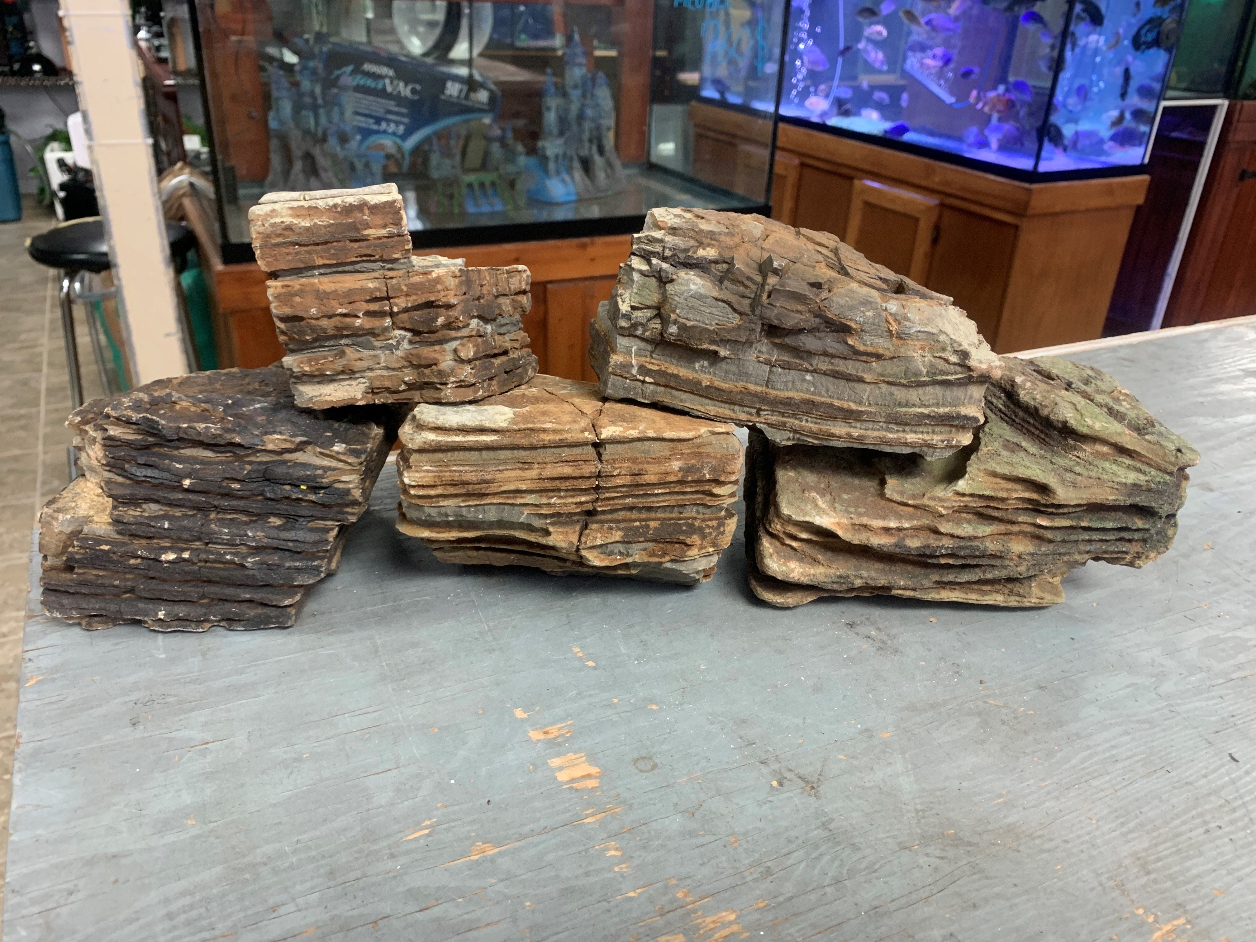 12lbs Pagoda Stone Rock Assortment - Natural Aquascaping Rocks For Freshwater & Saltwater Aquariums